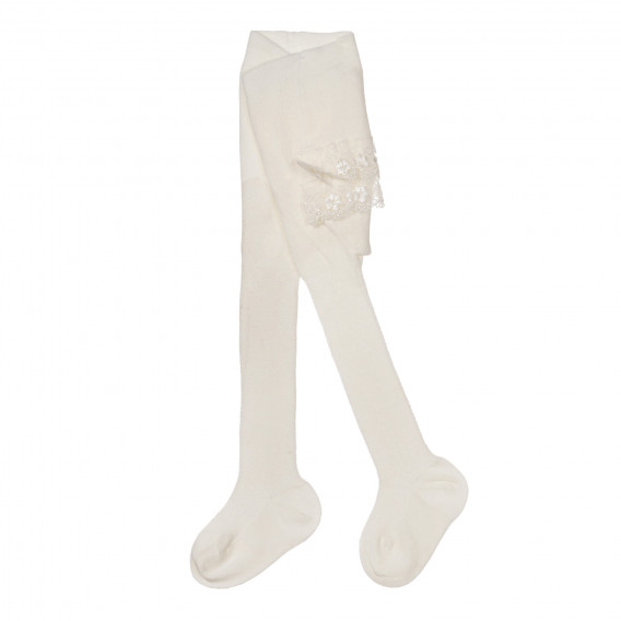 Памучен чорапогащник с дантела за бебе, беж Chicco 245029 