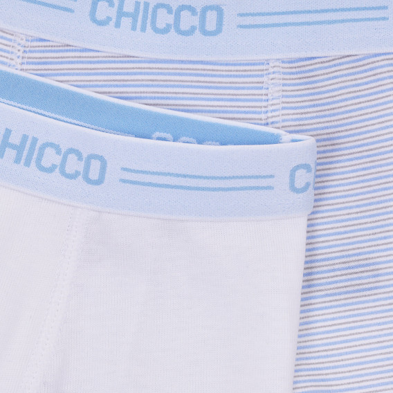 Комплект от два броя памучни боксерки в бяло и синьо Chicco 245045 3