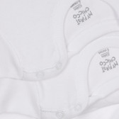 Памучен комплект от два броя бодита с къс ръкав за бебе, бели Chicco 245084 3
