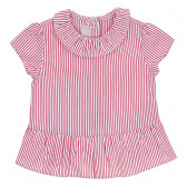 Памучна раирана блуза за бебе, в бяло и червено Chicco 245105 