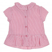 Памучна раирана блуза за бебе, в бяло и червено Chicco 245108 4
