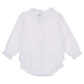 Памучно боди тип риза за бебе, бяла Chicco 245148 