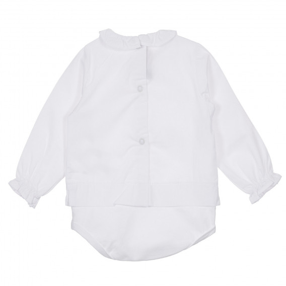 Памучно боди тип риза за бебе, бяла Chicco 245151 4