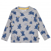 Памучна блуза с апликация мечка, сива Chicco 245213 