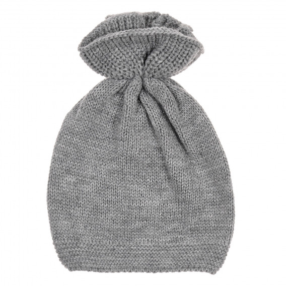 Памучен комплект шал и шапка за бебе, сив Chicco 245298 2