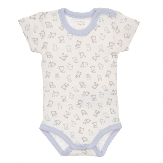 Комплект от два броя бодита с къс ръкав за бебе в бяло и синьо Chicco 245303 6