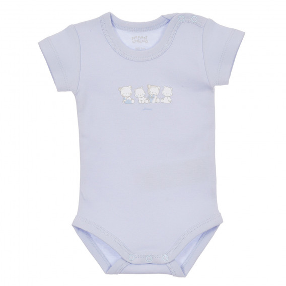 Комплект от два броя бодита с къс ръкав за бебе в бяло и синьо Chicco 245305 2