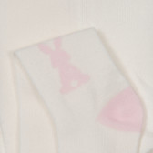 Памучен чорапогащник с розови детайли, бял Chicco 245307 2