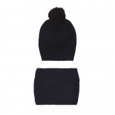 Комплект шал и шапка с фигурален принт за бебе, тъмно син Chicco 245318 