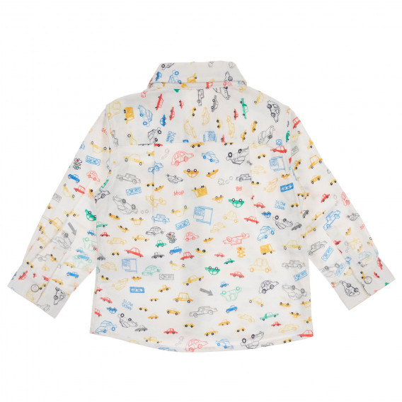 Памучна риза с графичен принт за бебе, бяла Chicco 245332 4