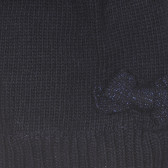Памучен комплект шал и шапка с панделка за бебе, тъмно син Chicco 245348 4