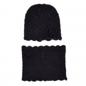 Комплект шал и шапка за бебе, черни Chicco 245356 