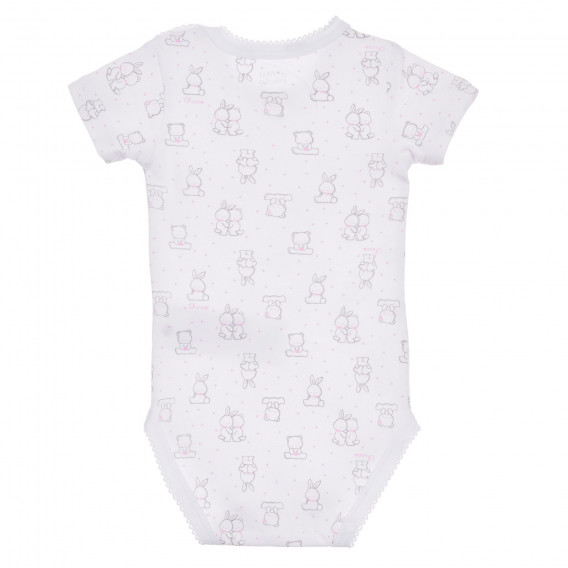 Памучен комплект от два броя бодита за бебе в бяло и розово Chicco 245398 5