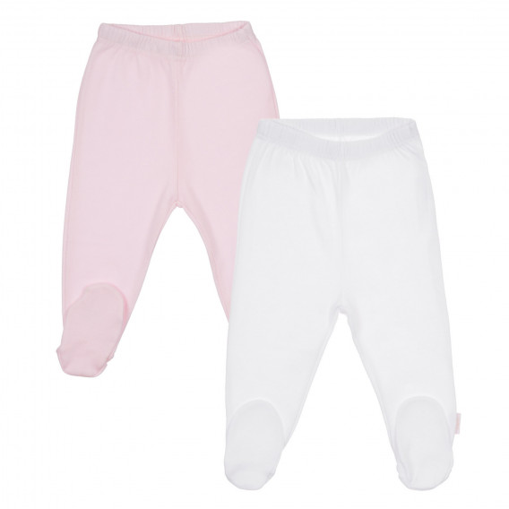 Памучен комплект от два броя ританки за бебе в бяло и розово Chicco 245529 