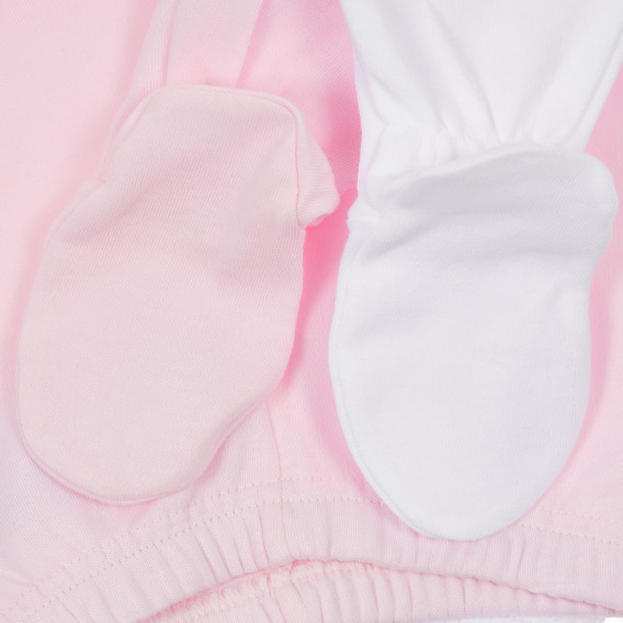 Памучен комплект от два броя ританки за бебе в бяло и розово Chicco 245534 3