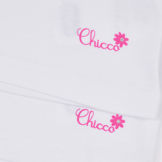 Памучен комплект от два броя тениски с панделка, бели Chicco 245549 4
