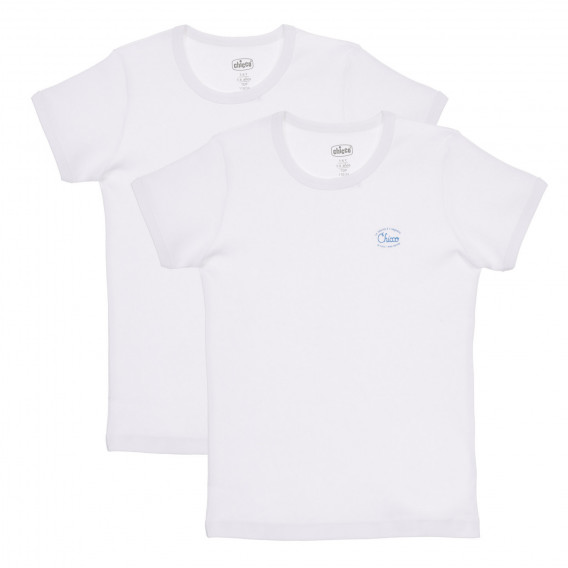 Памучен комплект от два броя тениски, бели Chicco 245552 