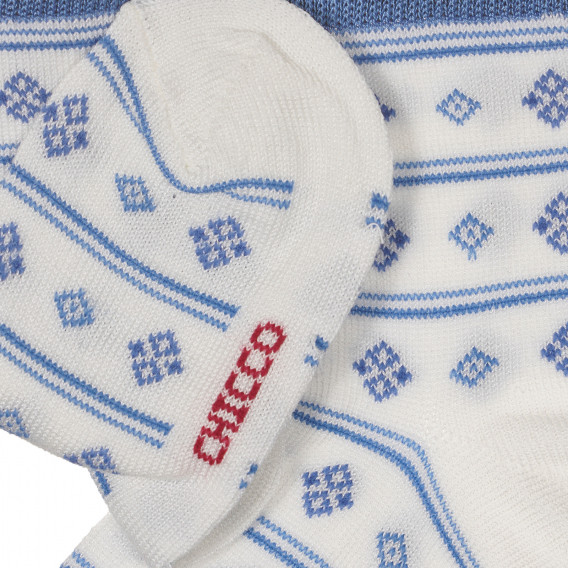 Чорапи с фигурален принт за бебе, бели Chicco 245567 2