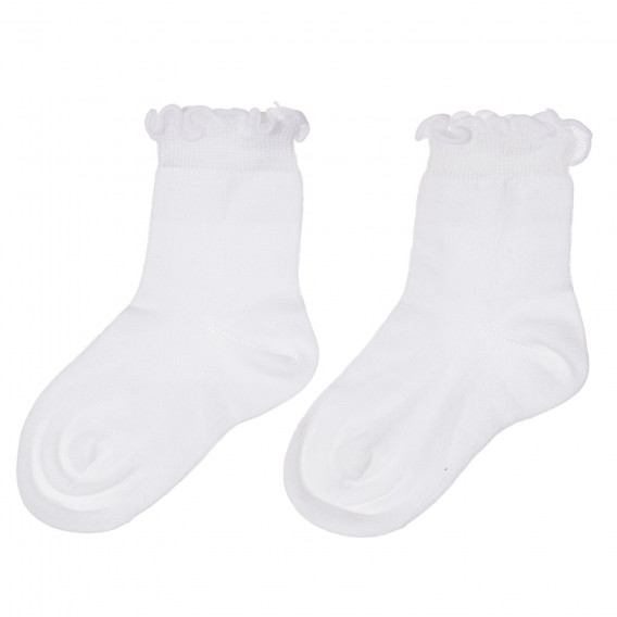Чорапи с къдрички за бебе, бели Chicco 245605 