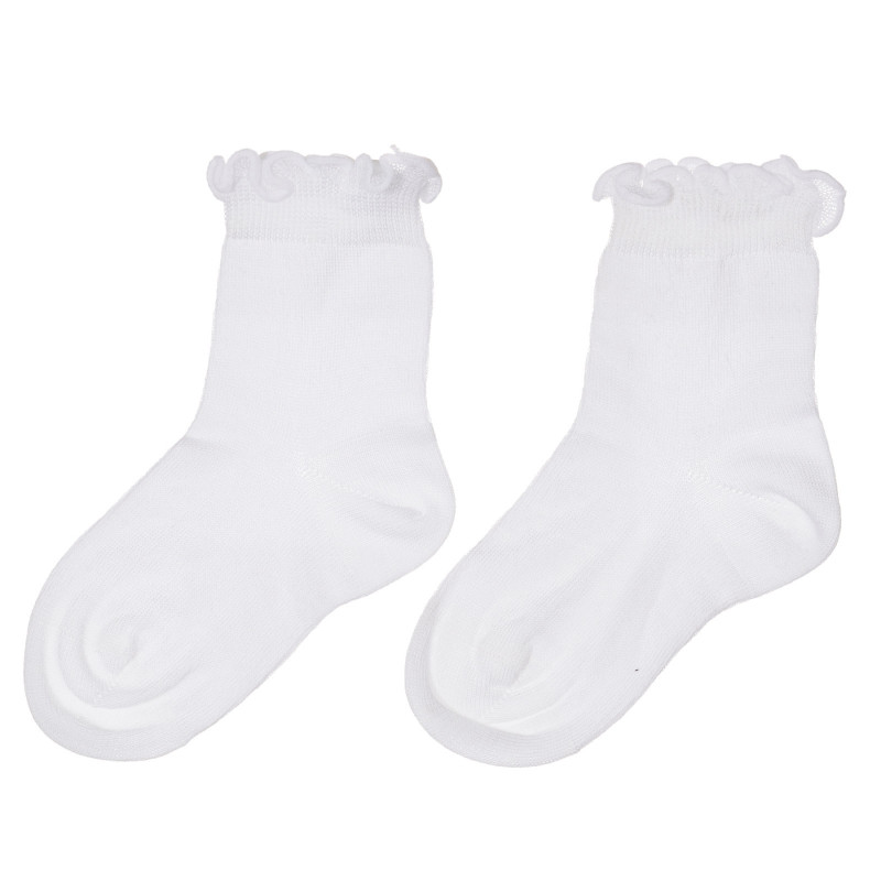 Чорапи с къдрички за бебе, бели  245605