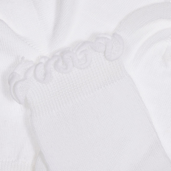 Чорапи с къдрички за бебе, бели Chicco 245606 2