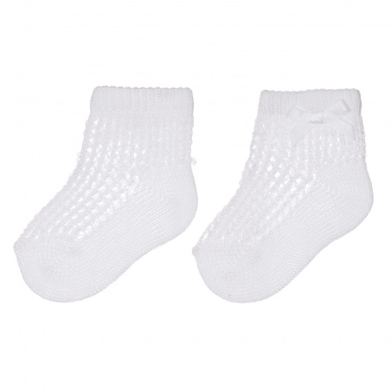Чорапи с панделка за бебе, бели Chicco 245607 