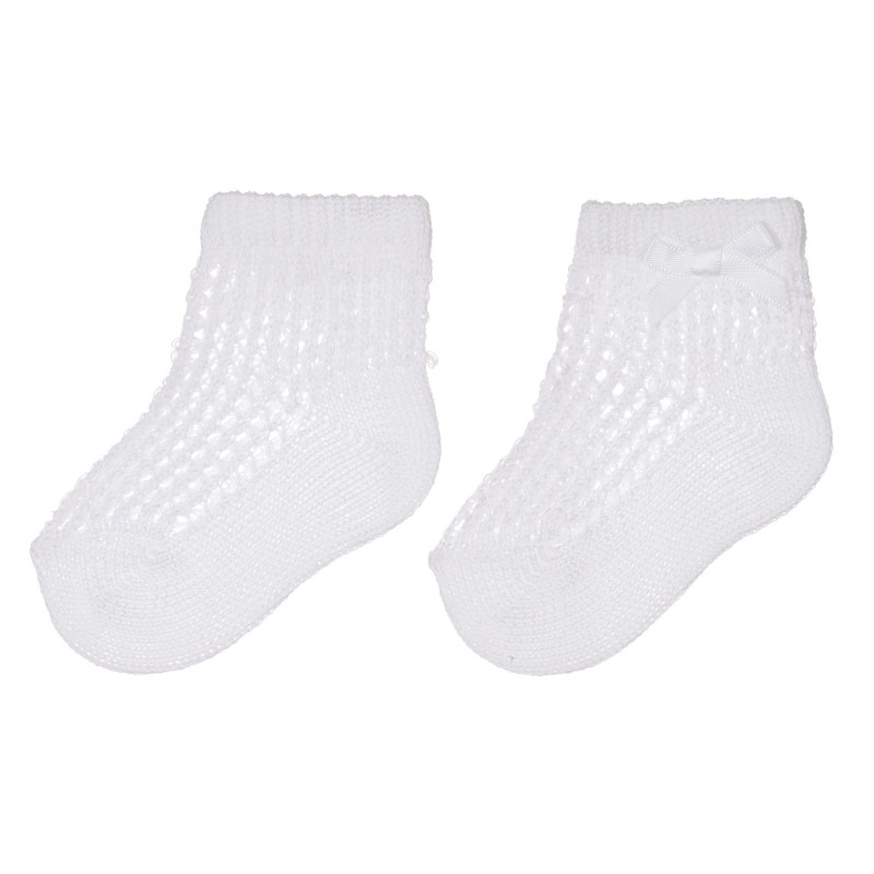 Чорапи с панделка за бебе, бели  245607