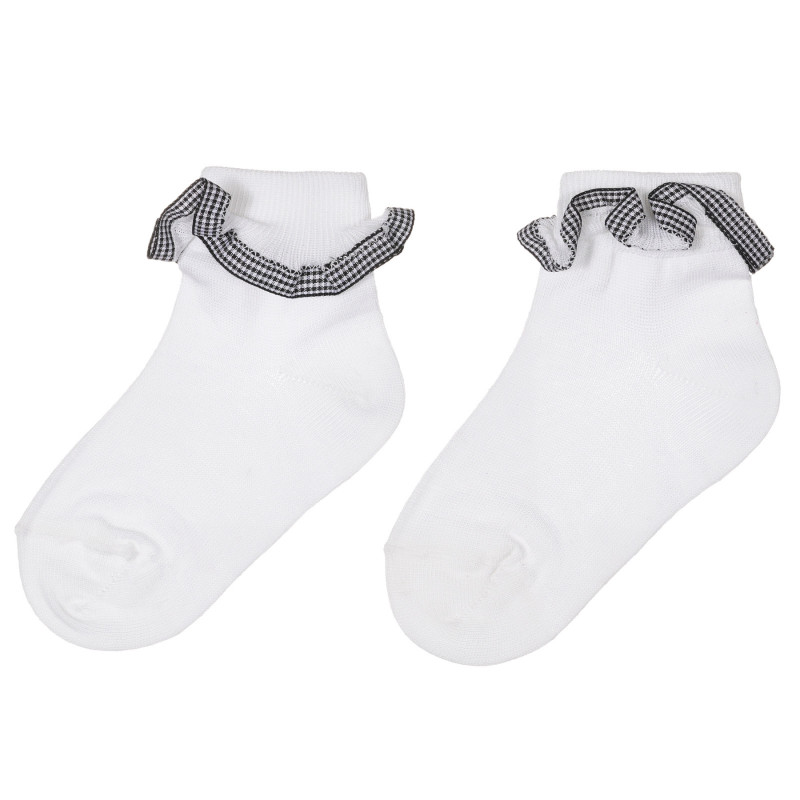 Чорапи с къдрички за бебе, бели  245630