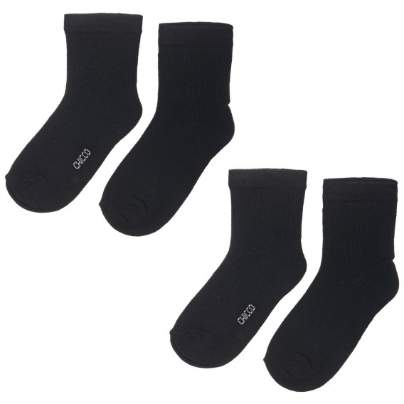 Комплект от два чифта чорапи с името на бранда за бебе, тъмно сини Chicco 245677 