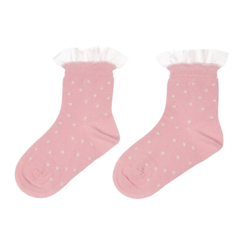 Чорапи с дантела, розови  245700