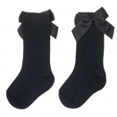 Памучни чорапи с панделки за бебе, черни Chicco 245702 