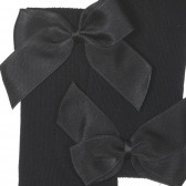 Памучни чорапи с панделки за бебе, черни Chicco 245703 2