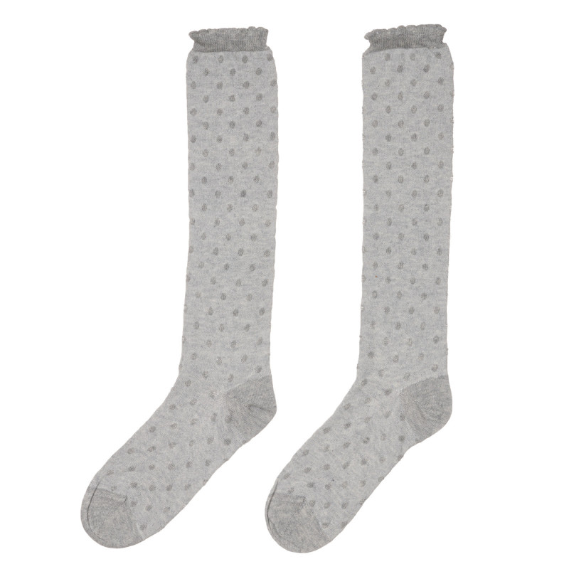 Чорапи с 3/4 дължина и принт на точки, сиви  245708
