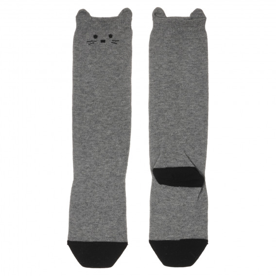 Чорапи с апликация коте, сиви Chicco 245718 
