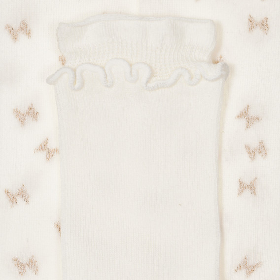 Комплект памучни чорапи с къдрички, бели Chicco 245723 3