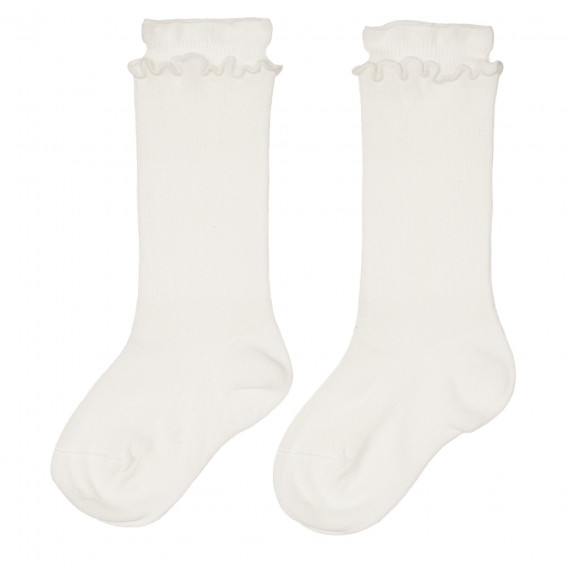 Комплект памучни чорапи с къдрички, бели Chicco 245724 4