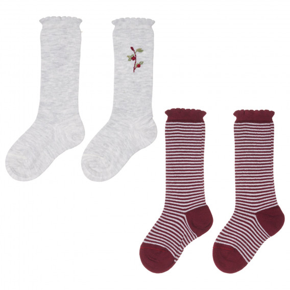 Комплект от два чифта чорапи в сиво и червено Chicco 245729 