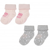 Комплект от два чифта чорапи I love mummy за бебе в розово и сиво Chicco 245764 