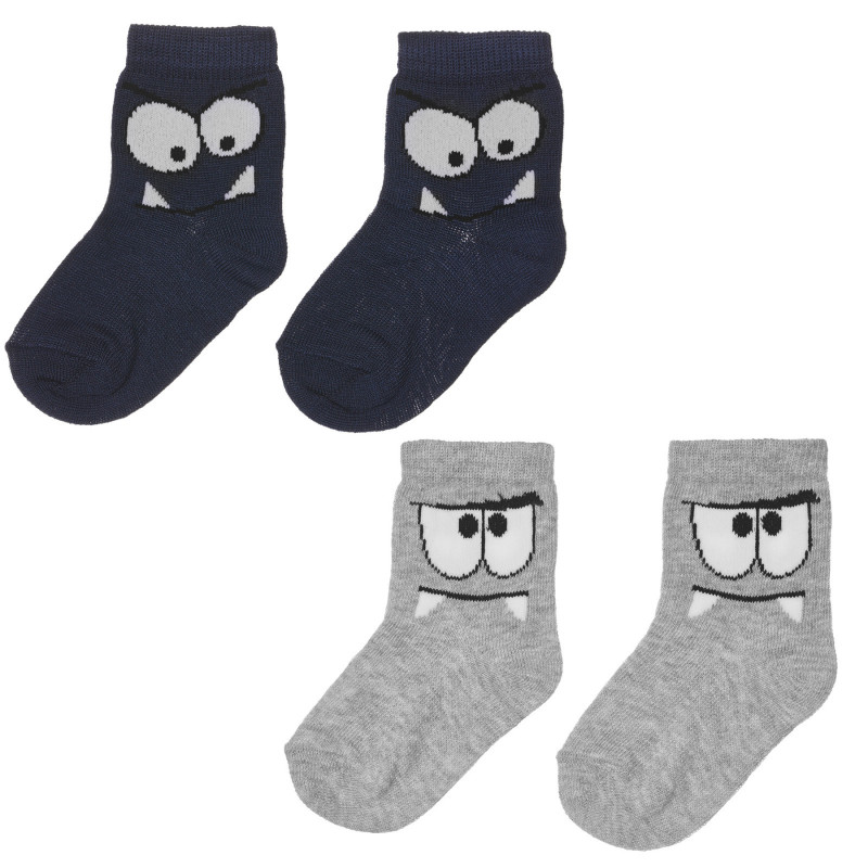 Комплект от два чифта чорапи в синьо и сиво  245776