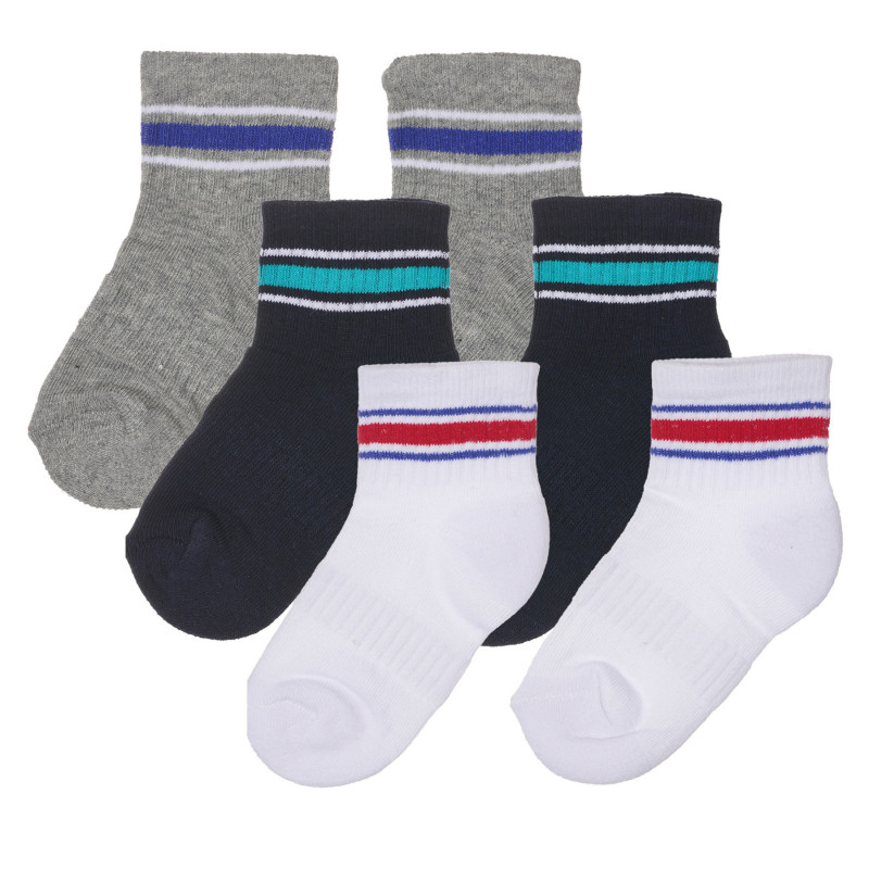 Комплект от три чифта чорапи за бебе, многоцветни  245785