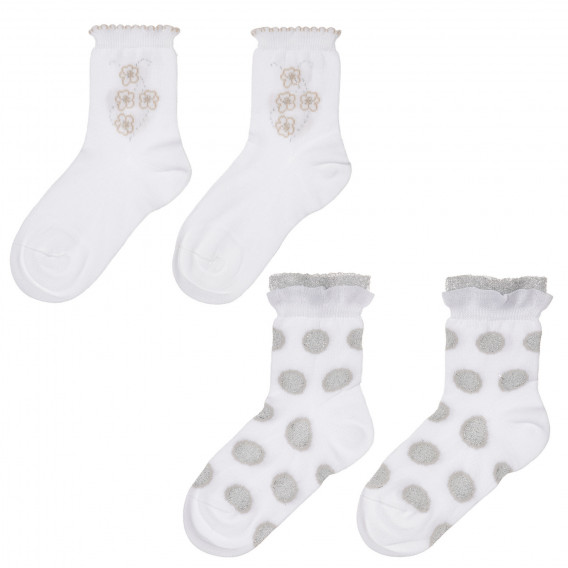 Комплект от два чифта чорапи, бели Chicco 245790 
