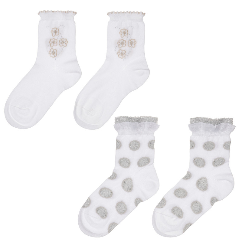 Комплект от два чифта чорапи, бели  245790