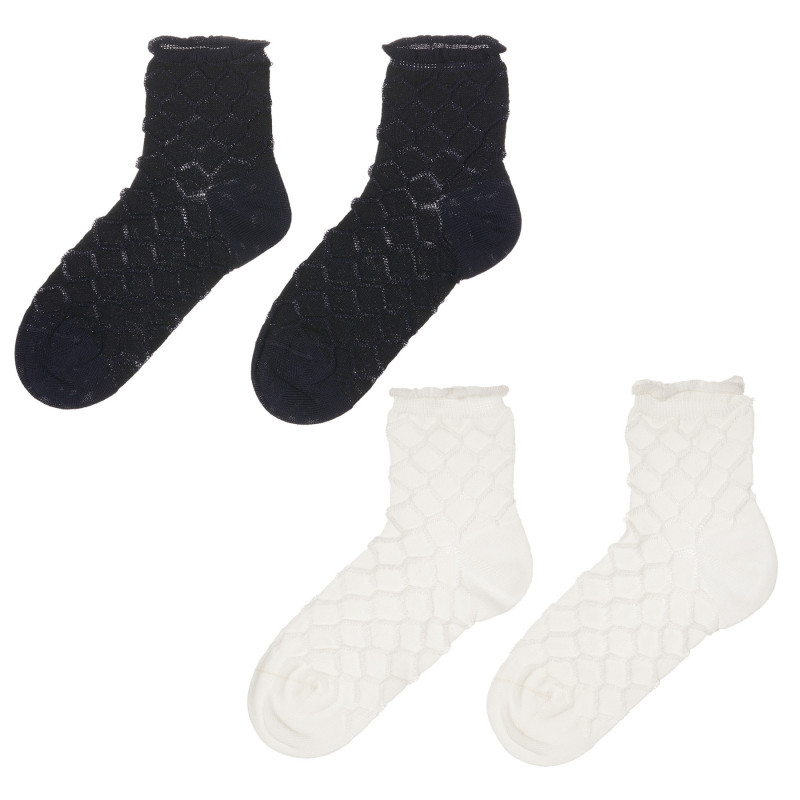 Комплект от два чифта чорапи в бяло и синьо  245794