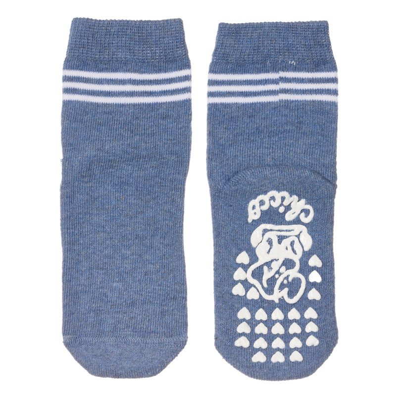 Чорапи с бели ивици за бебе, светло сини  245819