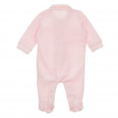 Раиран гащеризон със зайче за бебе в бяло и розово Chicco 245848 4