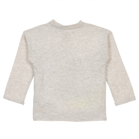 Памучна блуза с графичен принт за бебе, светло сива Chicco 245854 4