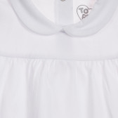 Памучна тениска с якa за бебе, бяла Chicco 245876 2