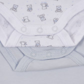 Памучен комплект от два броя бодита с къс ръкав за бебе, бяло и синьо Chicco 245890 4