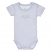 Памучен комплект от два броя бодита с къс ръкав за бебе, бяло и синьо Chicco 245894 6
