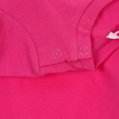 Памучна тениска с щампа на брокатено сърце за бебе, розова Chicco 245928 3